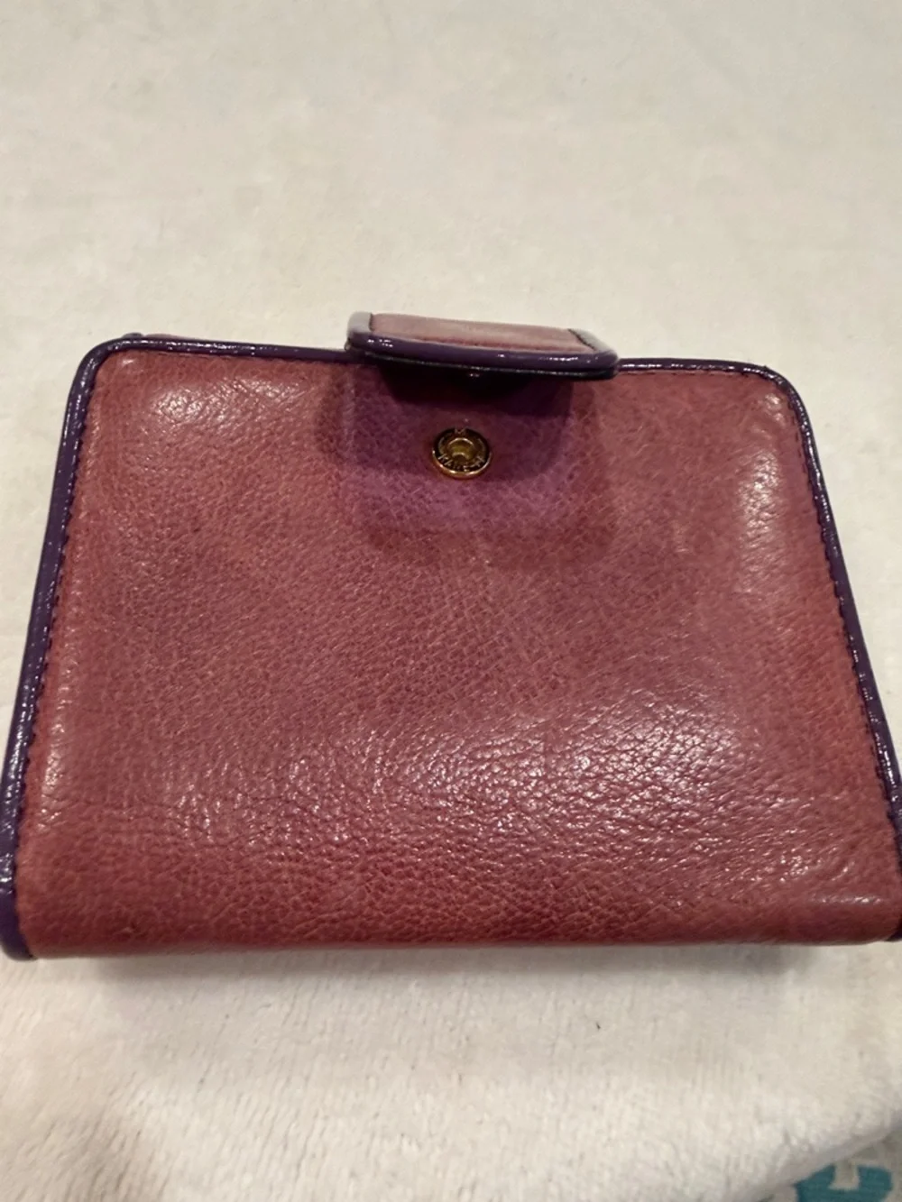 kate spade Vintage Y2K Dot Noel Purple Patent Trim  Fold-Over Wallet VGVC